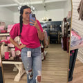 Semi Cropped With Puffy Sleeves In Hot Pink T-Shirts, Hoodie, Sweatshirt | RetroVerseTees.com
