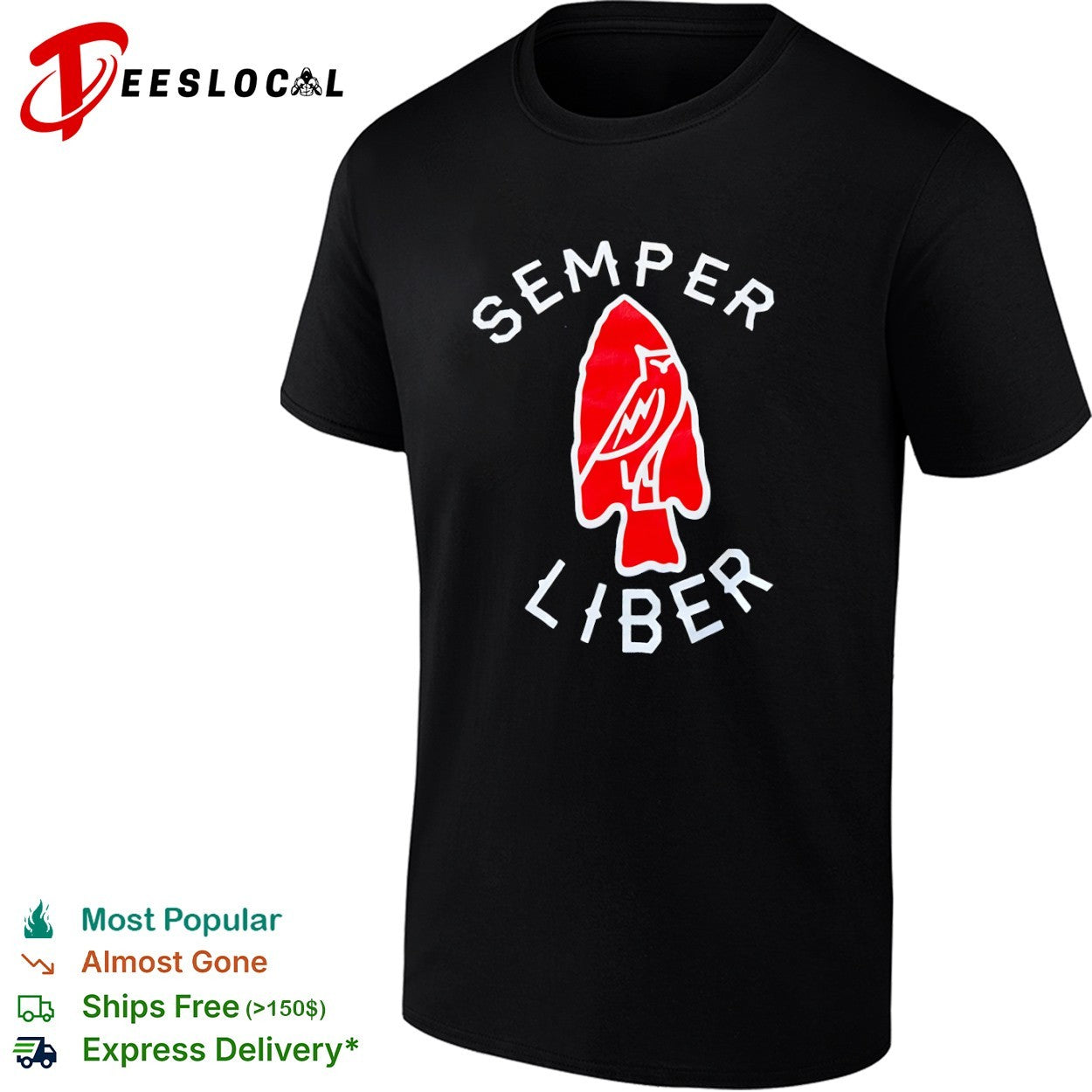 Semper Liber red owl arrowhead OVO shirt