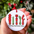 Sending Christmas Vibes Ornament 2024 Funny Christmas Ornament Stocking Stuffer Gift Secret Santa Gift Exchange White...