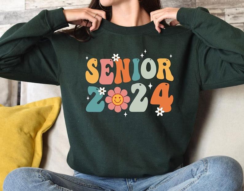 Senior 2024 Sweatshirt, Class Of 2024 Sweatshirt, High School Graduation Sweatshirt, College Grad Sweater, Student Gift,...