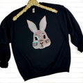 Sequin Bunny Face Gildan Sweatshirt T-Shirts, Hoodie | RetroVerseTees.com