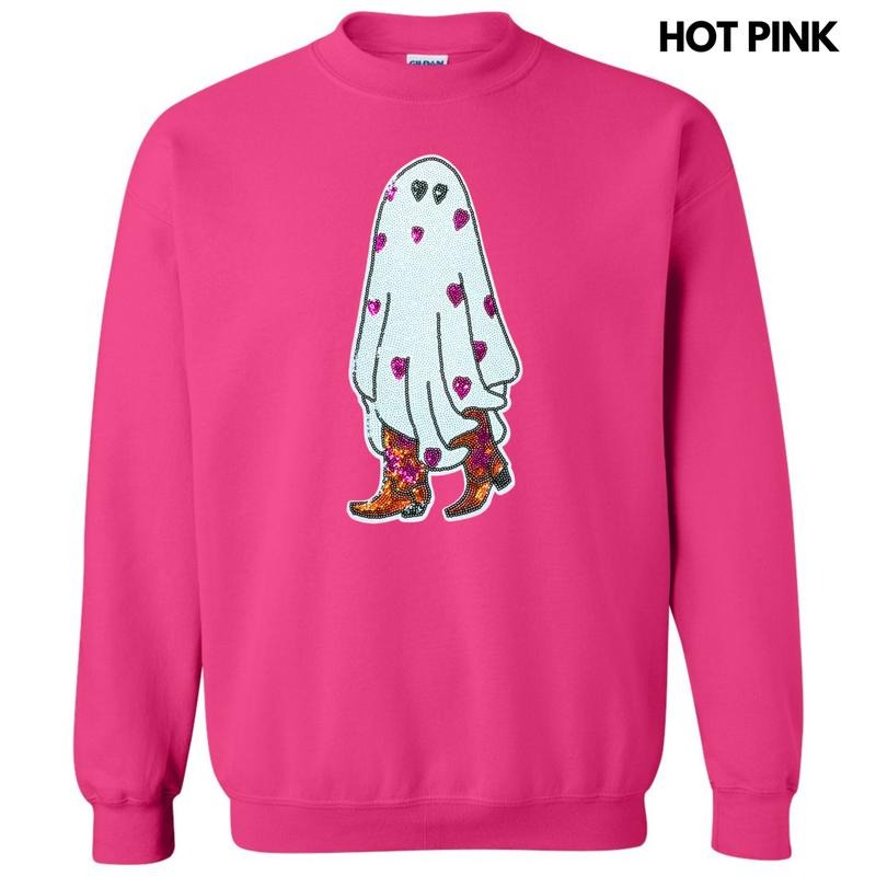 Sequin Cowgirl Ghost Patch Sweatshirt T-Shirts, Hoodie | RetroVerseTees.com