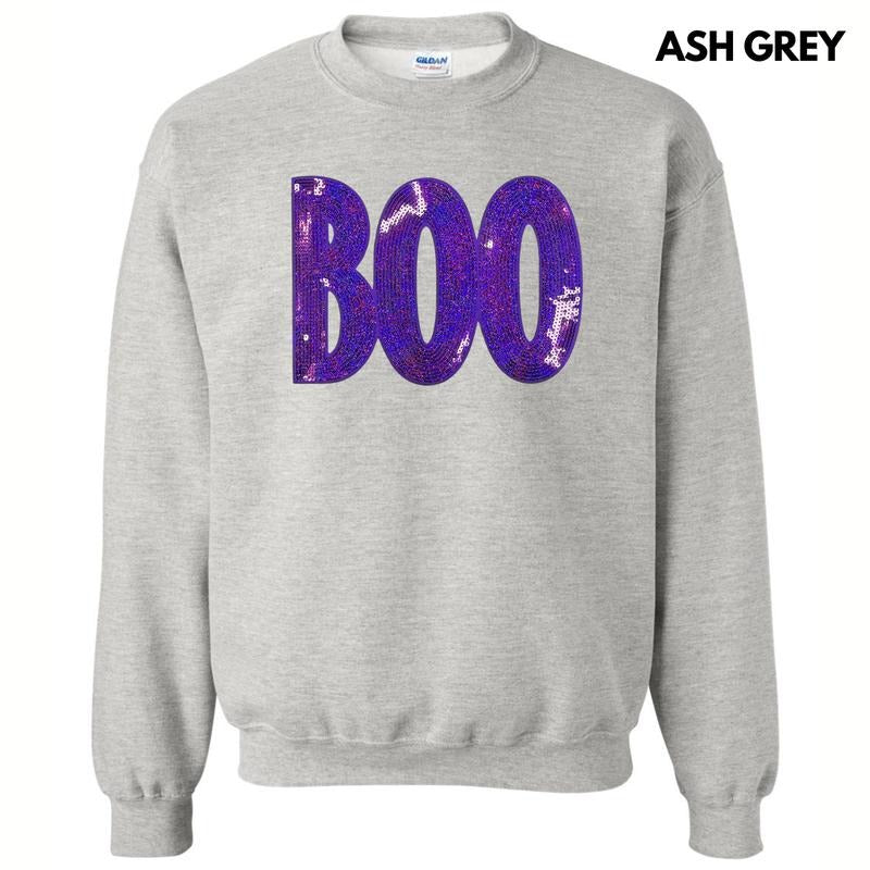 Sequin Purple Boo Patch Sweatshirt T-Shirts, Hoodie | RetroVerseTees.com