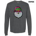 Sequin Santa Heart Eyes Patch Long Sleeve Comfort Colors T-Shirt Hoodie, Sweatshirt | RetroVerseTees.com