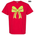 Sequin Softball Bow Patch Comfort Colors T-Shirt Hoodie, Sweatshirt | RetroVerseTees.com