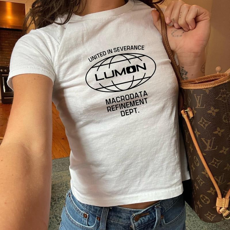 Severance Lumon Macrodata Refinement Shirt Lumon Industries Sci-Fi Baby Tee United in Severance Inspired Innie Outtie...