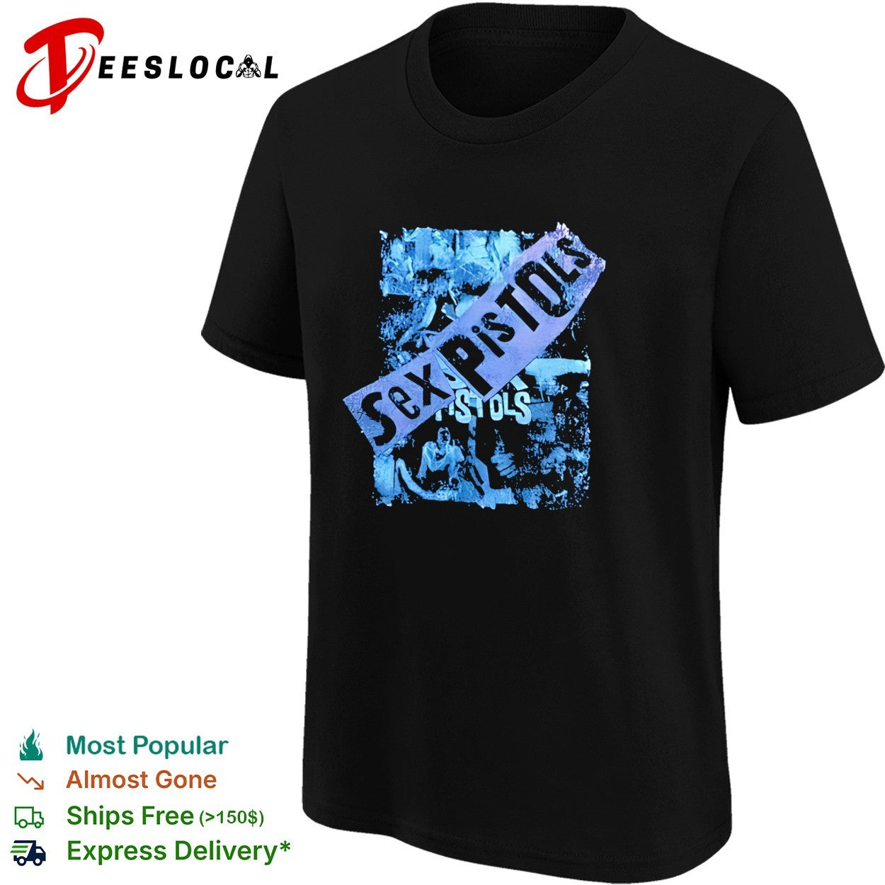 Sex Pistols band distressed photo collage shirt