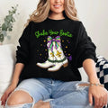 Shake Your Bootie Tshirt Sweatshirt, Mardi Gras Boots Shirt, Brushstroke Boots, Fleur De Lis Coquette Sweatshirt, Unisex...