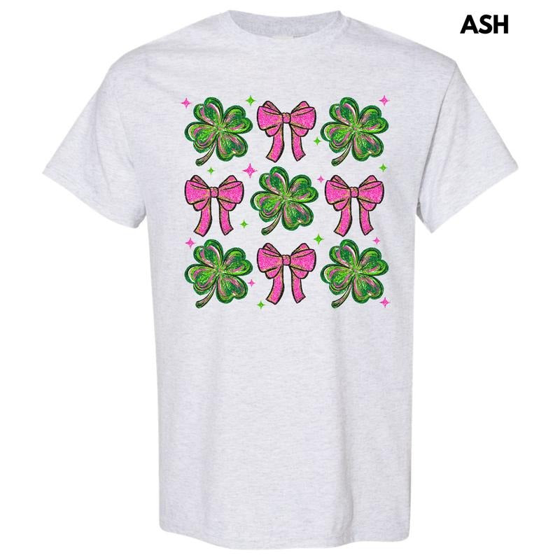 Shamrock Faux Glitter Collage Gildan Short Sleeve T-Shirt 'NLB Hoodie, Sweatshirt | RetroVerseTees.com