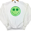 Shamrock Happy Face Patch Gildan Sweatshirt T-Shirts, Hoodie | RetroVerseTees.com