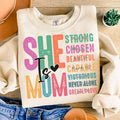 She is Mom PNG, Mom Shirt, Mom Life, Mother's Day Shirt Hoodie, Sweatshirt | RetroVerseTees.com