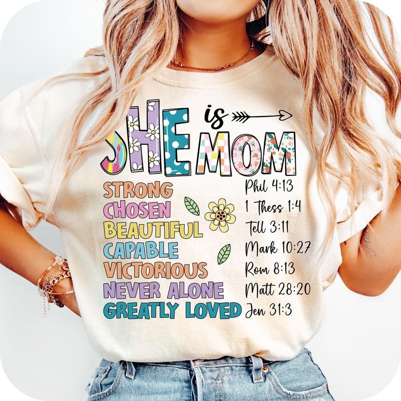 She is Mom T-Shirt, Flower Mom Shirt, Blessed Shirt, Mother's Day T-Shirt, Gift for Mom Hoodie, Sweatshirt