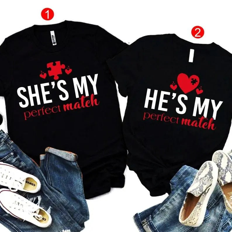 She's My Perfect Match Shirt, He's My Perfect Match Shirt, Valentine Matching Shirts , Valentine's Day Shirt, Couple...