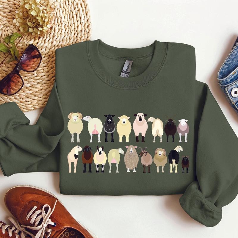 Sheep Breeds Farm Animal Lover Sweatshirt T-Shirts, Hoodie | RetroVerseTees.com