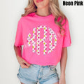 Shells & Bows Monogram Comfort Colors T-Shirt 'NLB' Hoodie, Sweatshirt | RetroVerseTees.com