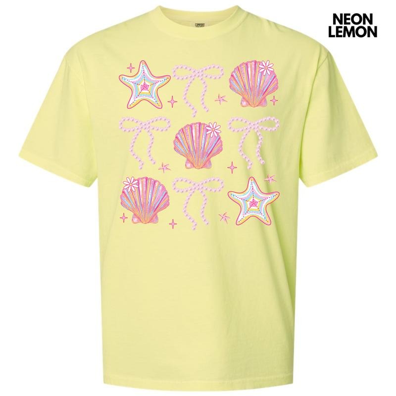 Shells & Stars Bow Collage Comfort Colors T-Shirt 'NLB' Hoodie, Sweatshirt | RetroVerseTees.com