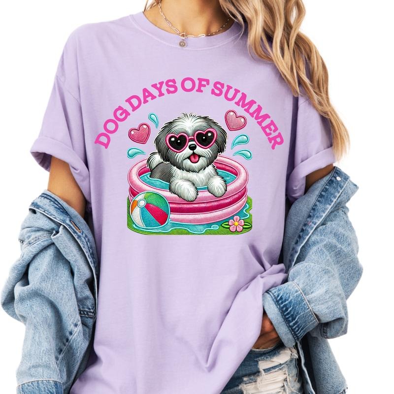 Shihzu Dog Days of Summer Shirt ~ Unisex Apparel Relaxed Fit Printed In The USA Clothing Womenswear Casual Comfort Cotton...