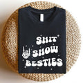 Shit Show Besties T-Shirt, Trendy Bestie Shirt, Best friend Gift Tee, Funny Mom Gift Tee, Matching Rock Hand Friends...