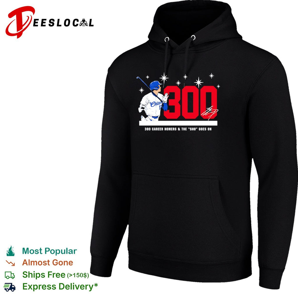 Shohei Ohtani 300 Career Homers and the Sho Goes On Los Angeles Dodgers Signature shirt