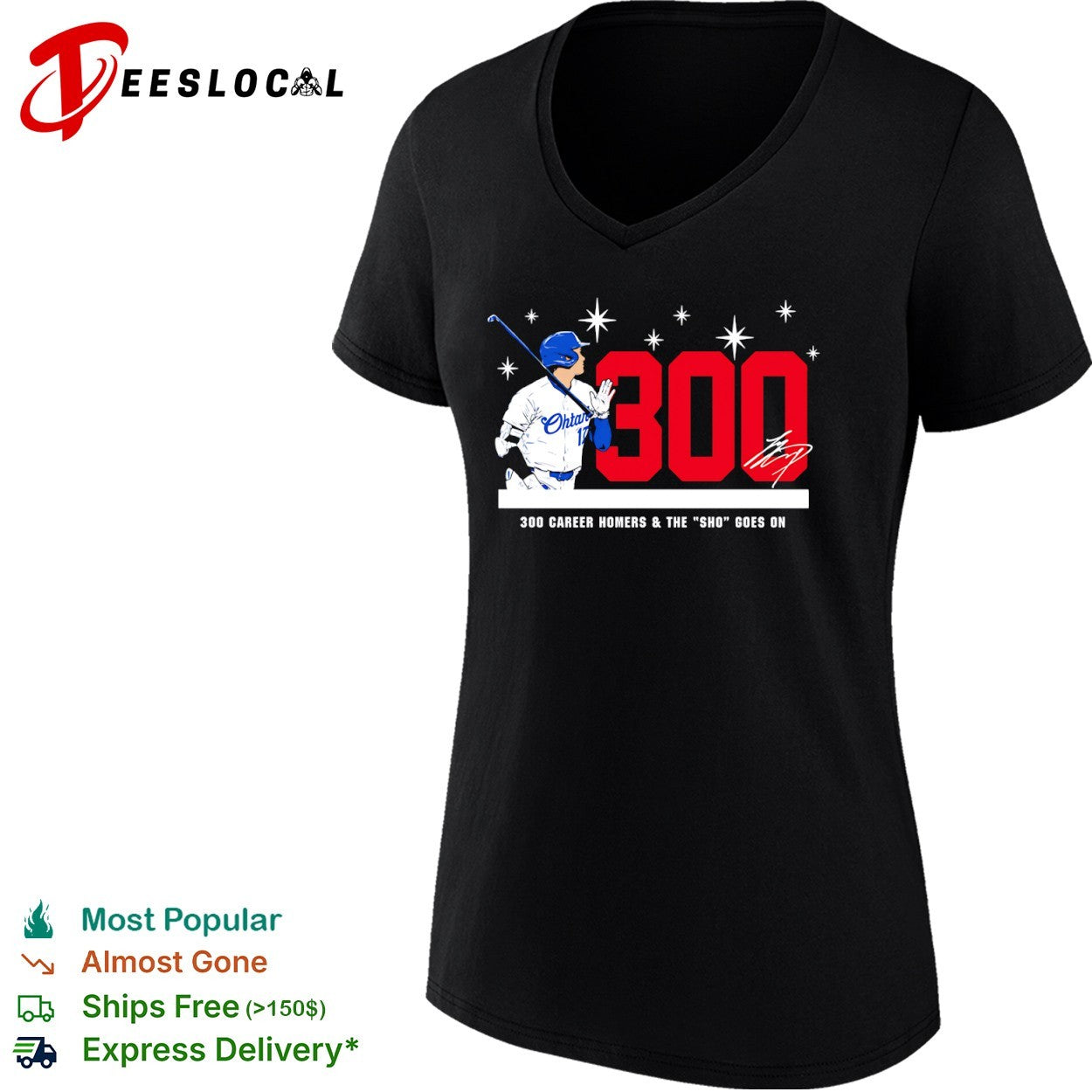 Shohei Ohtani 300 Career Homers and the Sho Goes On Los Angeles Dodgers Signature shirt