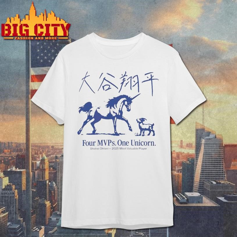 Shohei Ohtani Four MVPs One Unicorn Shirt