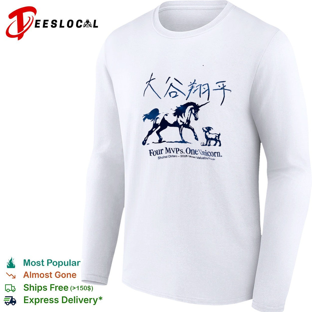 Shohei Ohtani Los Angeles Dodgers MLB Four MVPs One Unicorn shirt