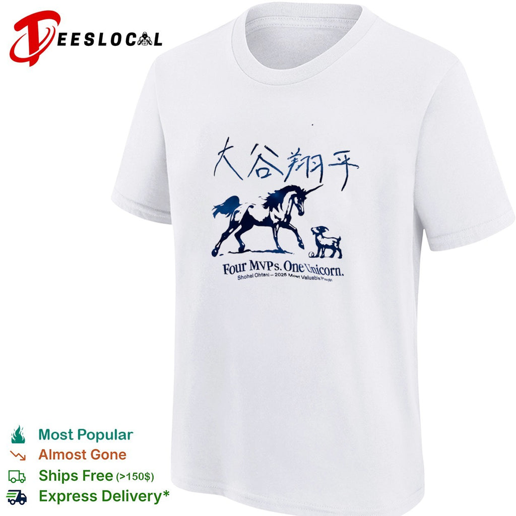 Shohei Ohtani Los Angeles Dodgers MLB Four MVPs One Unicorn shirt