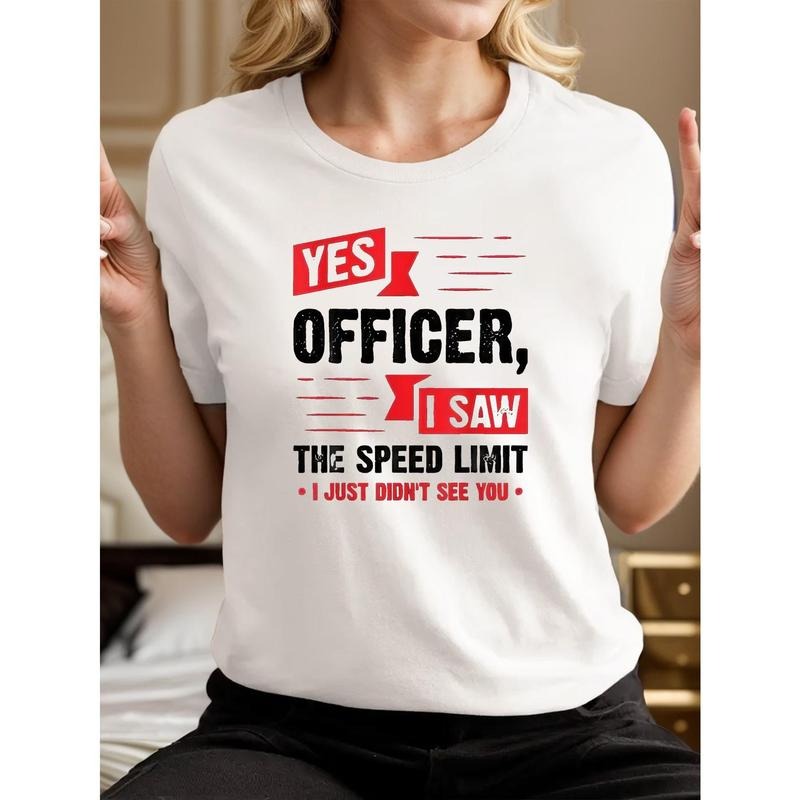Short Sleeve Letter Print Crew Neck T-Shirt for Spring & Summer, Casual Women'WB shield Clothing style 02 Hoodie, Sweatshirt