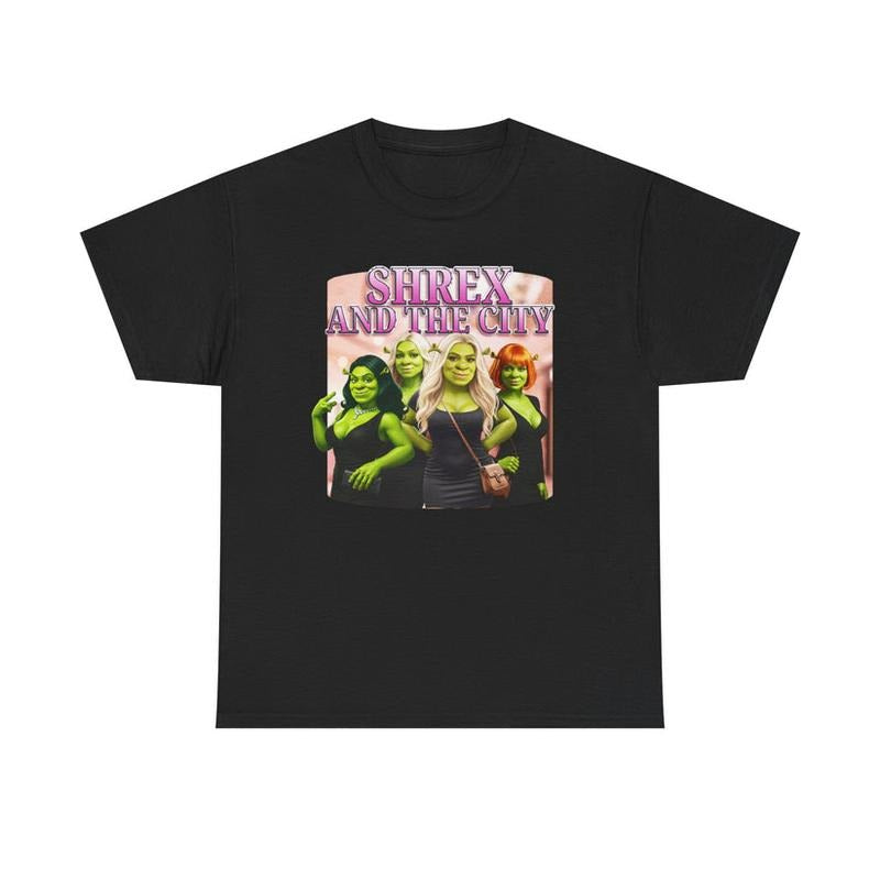 Shrex and the City Graphic Tee Featuring Bold and Quirky Movie Humor Hoodie, Sweatshirt | RetroVerseTees.com