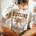Sideline Social Club Shirt, Fall Coquette Bow Shirt, Fall Football Shirt Shirt, Football Sport Shirt, Football Mom Shirt,...