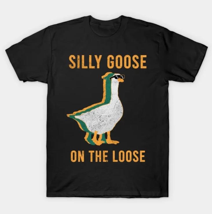 Silly Goose Pocket monsters TNF loose Retro Vintage Graphic Tees, Meme Cringe Funny Dumb Shirt, Masters Merch 2025,...