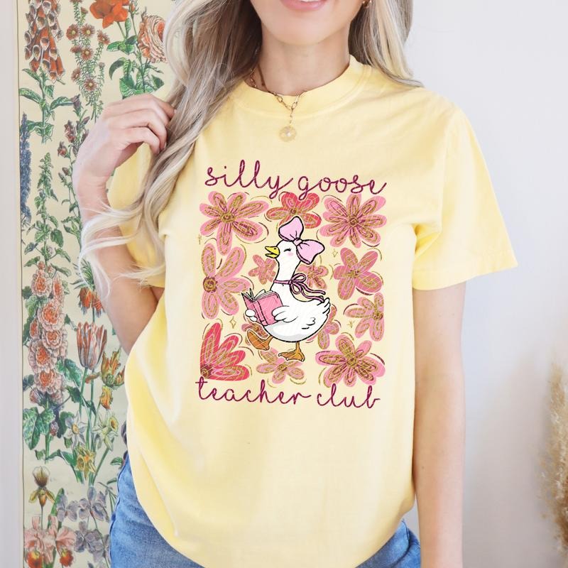 Silly Goose Teacher Club Comfort Colors T-Shirt Hoodie, Sweatshirt | RetroVerseTees.com