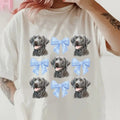 Silver Lab with bows Shirt ~ Unisex Apparel Relaxed Fit Printed In The USA Clothing Womenswear Casual Comfort Cotton Top...