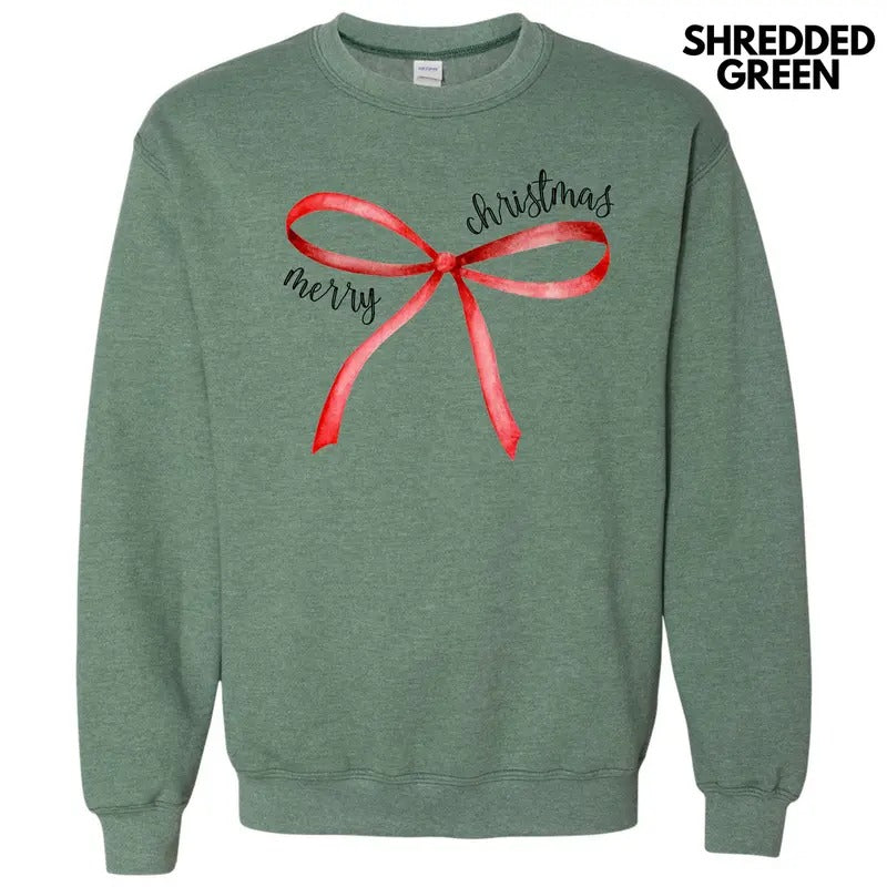Simple Christmas Bow Sweatshirt 'NLB' T-Shirts, Hoodie | RetroVerseTees.com