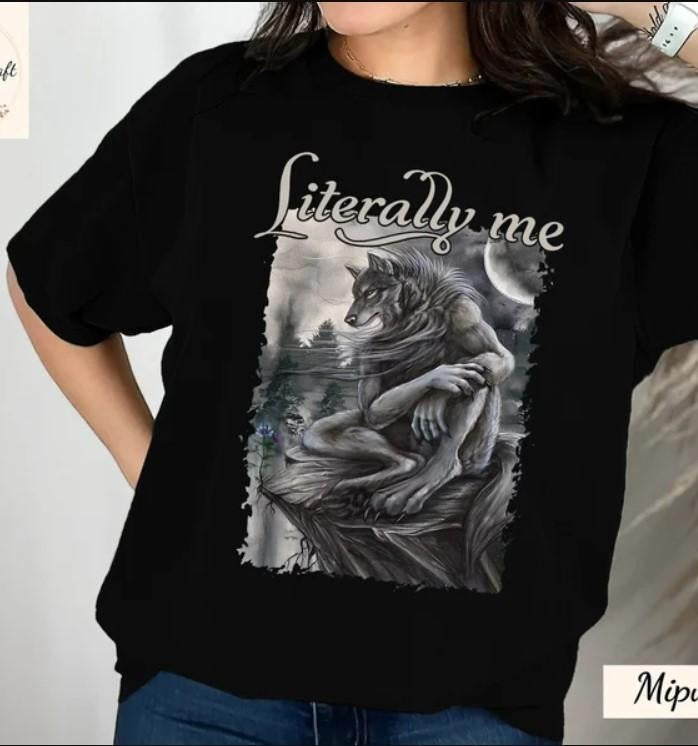 Sitting wolf shirt literally me funny meme tshirt Hoodie, Sweatshirt | RetroVerseTees.com