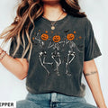 Skeleton Halloween Shirt, Pumpkin Halloween Sweatshirt, Pumpkin Shirt, Fall Sweatshirt Spooky Season TShirt, Fall Shirts...