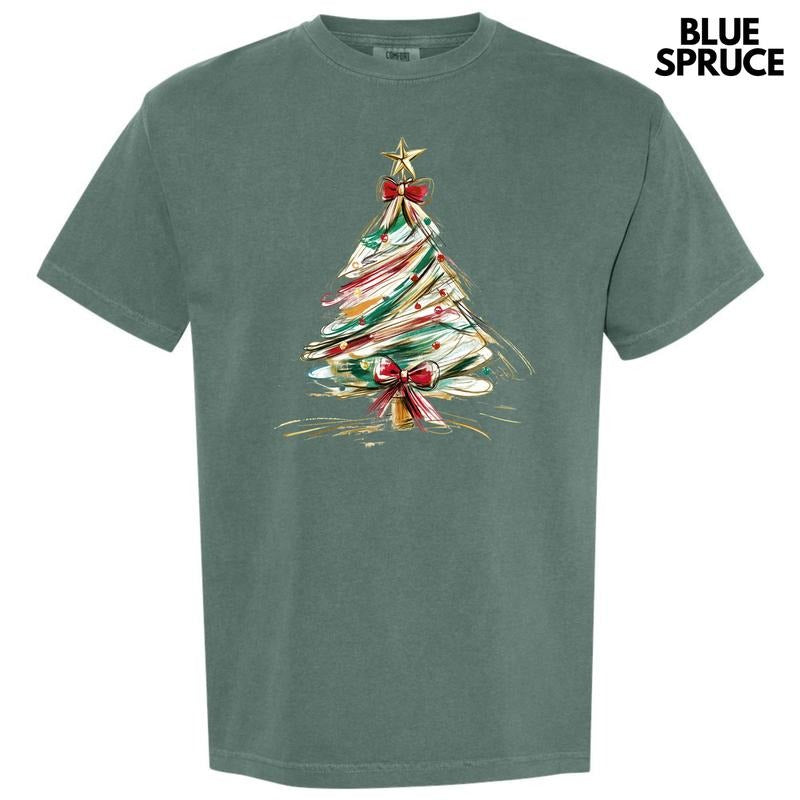 Sketched Christmas Tree Comfort Colors T-Shirt 'NLB' Hoodie, Sweatshirt | RetroVerseTees.com