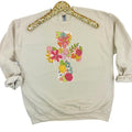 Sketched Floral Cross Sweatshirt 'NLB' T-Shirts, Hoodie | RetroVerseTees.com