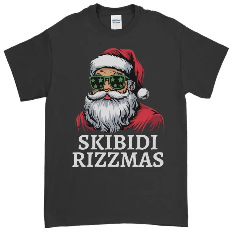 Skibidi Rizzmas Christmas Rizz Santa Claus Charisma Kid Cool Unisex Softstyle T-Shirt Hoodie, Sweatshirt | RetroVerseTees.com
