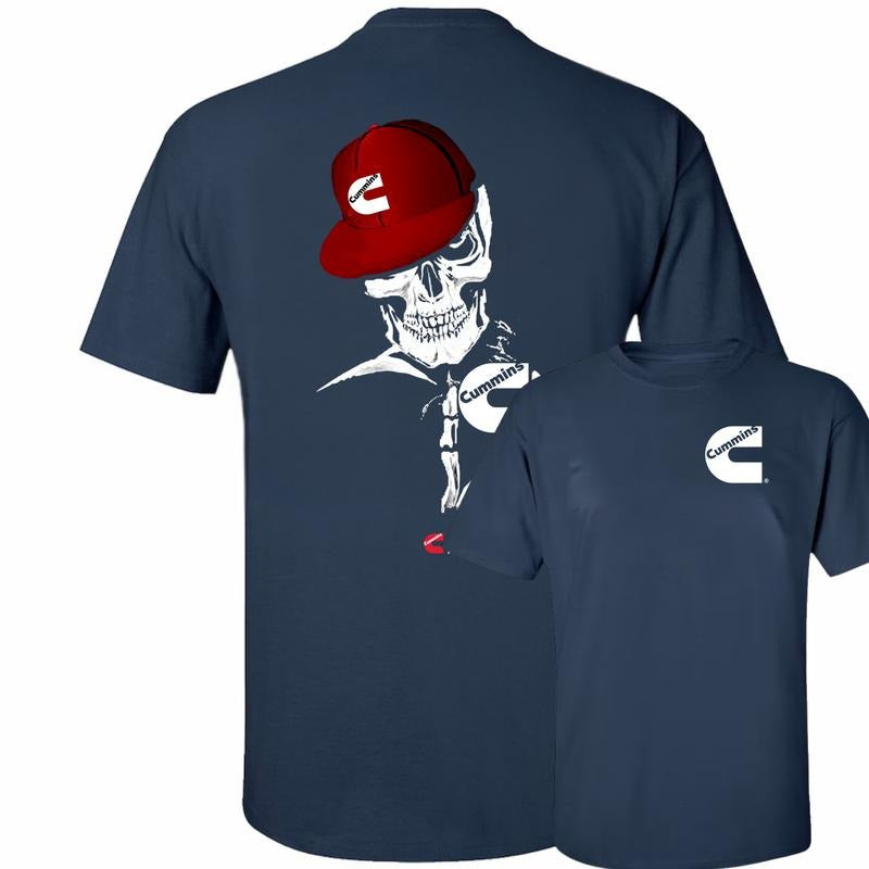 Skull Hat Dad Shirt with Diesel Vibe, Badass Graphic Tee for Men, Great Father's Dad Gifts Ideas, Rugged Truck Style for...