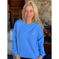 Sky Blue Embroidered Initial Sweatshirt (S-XL) T-Shirts, Hoodie | RetroVerseTees.com