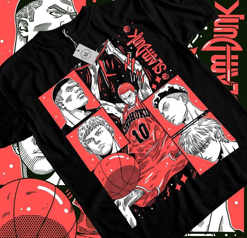 Slam Dunk T-Shirt S-4XL Slam Dunk Team Basketball Anime Sport Manga Tshirt S-4XL Hoodie, Sweatshirt | RetroVerseTees.com