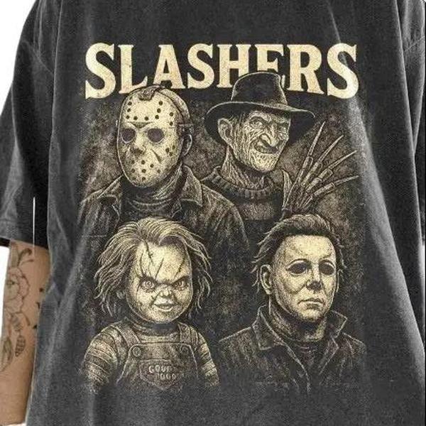 Slashers tshirt, Retro Halloween tshirt, Horror Movie tshirt, Scary Movie tshirt, Halloween Graphic Trendy tshirt Hoodie,...