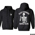 Sleep Deprived Barely Alive Skeleton Design Unisex Hoodie, Casual Hoodie, Funny & Edgy Design, Perfect for Casual Wear...