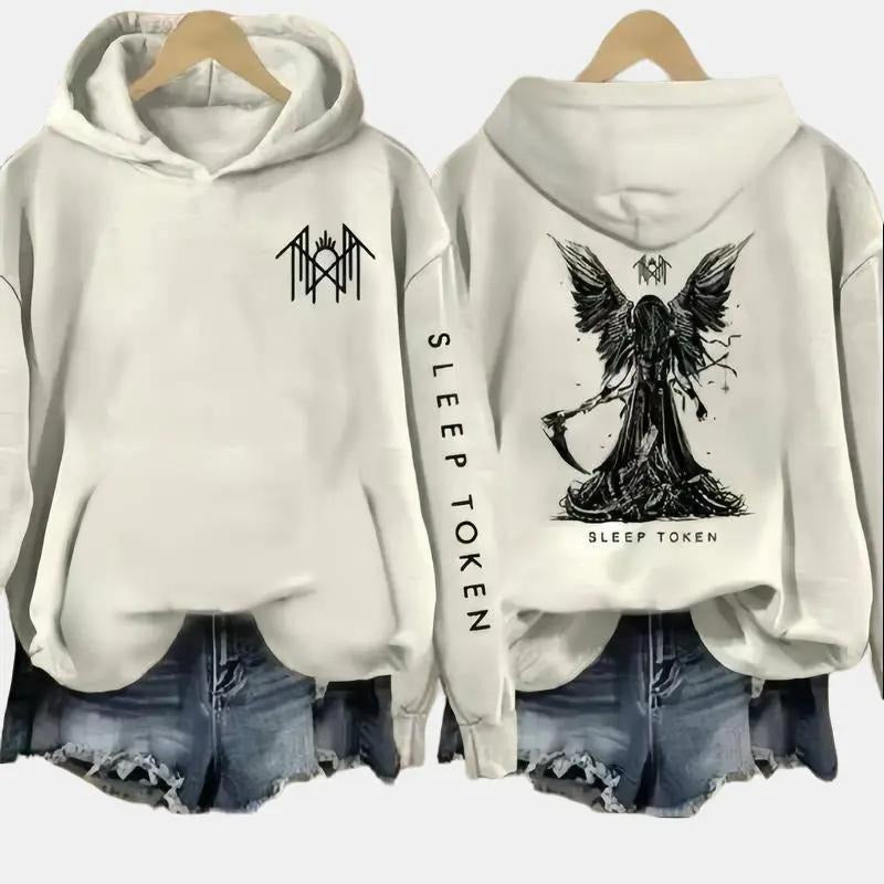Sleep Token - Reaper Angel - Take Me Back To Eden Print Casual Print Vintage 2 Sided Hoodie, Gift For Fan, Full Size Full...