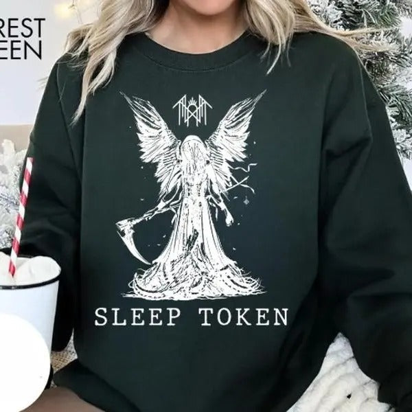 Sleep Token Reaper Angel Sweatshirt, Rock Band Vintage , Sleep Token Tour T-Shirts, Hoodie | RetroVerseTees.com