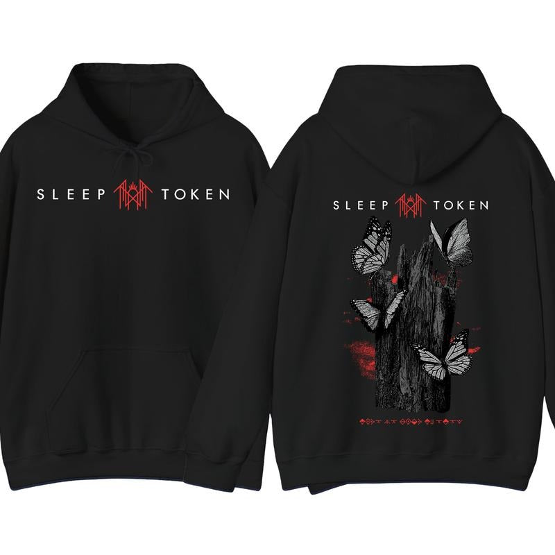 Sleep Token Rock Band Inspired Butterfly Hoodie, Sleep Token Tour 2025 Shirt, New Song Concert Tour, Gift for Fan Sweatshirt