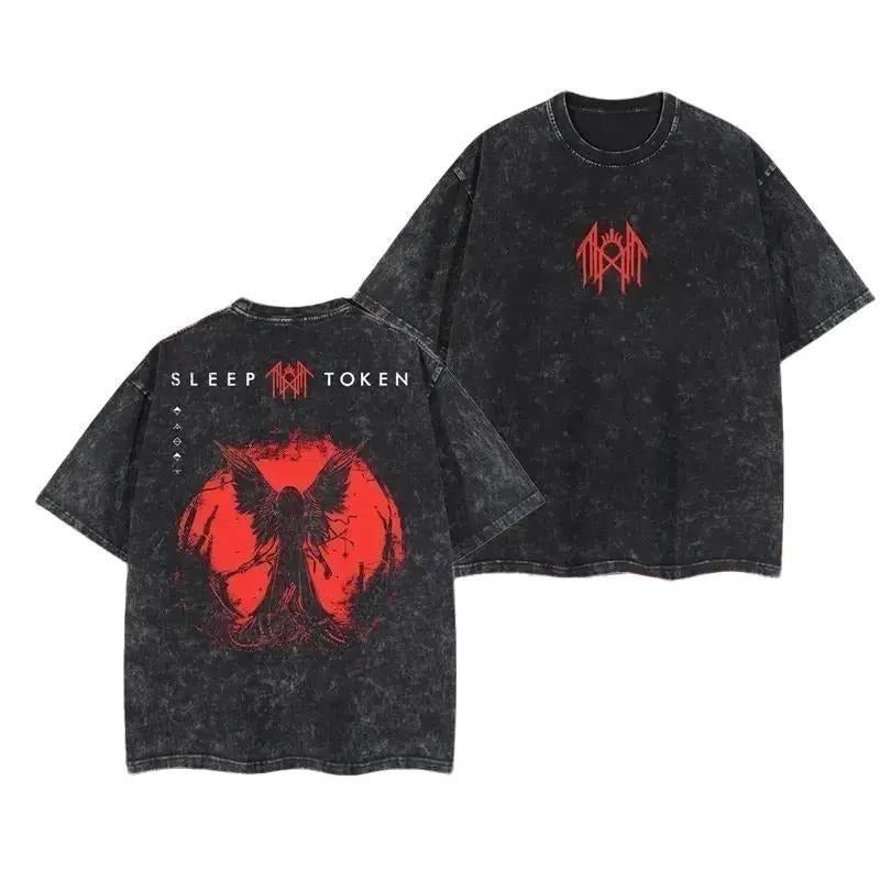 Sleep Token Side Grim Reaper Heavy Metal Shirt, Unisex Rock Band Washed Cotton T-shirt, Gift For Rock Music Lovers Man...