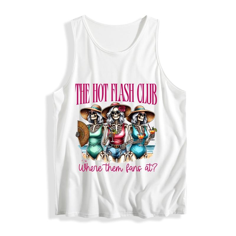 Sleeveless Vest with WB shield Fun "TNF HOT FLASH CLUB" TNF Gunpla brand Whimsical Skeleton Graphics style 02 T-Shirts,...