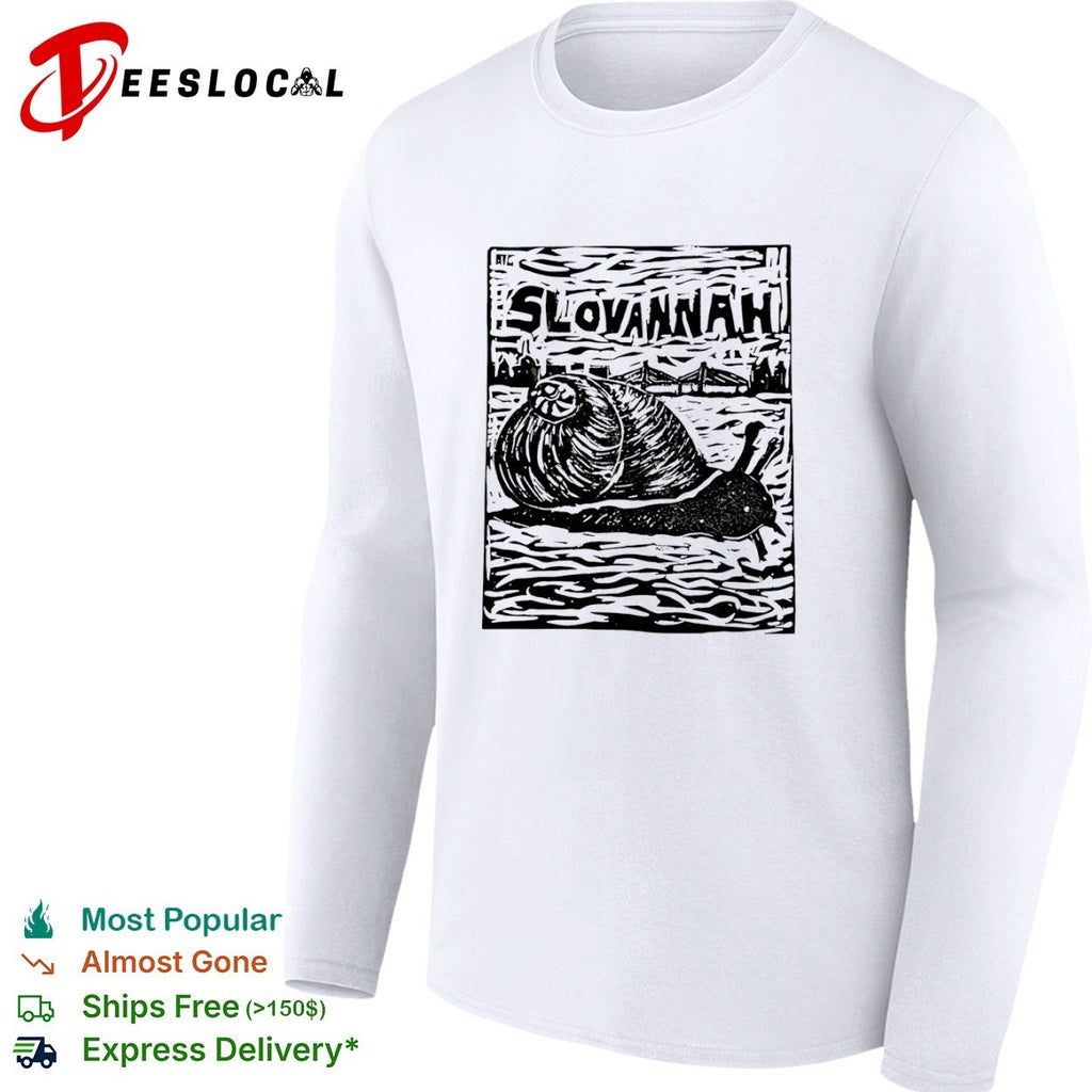 Slovannah Snail Woodcut Linocut Savannah shirt